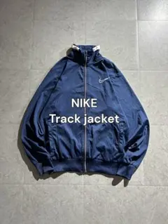 NIKE トラックジャケット ワンポイント 刺繍 センター ネイビー Y2K