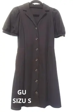 GU フロントボタンミニワンピース
