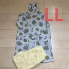 新品ベルーナかるぽかフリースパジャマ ベルーナ北米風柄グレー&イエロー