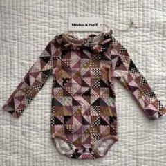misha&puff パッチワークロンパース0-6m