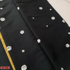 H*I様 ポリエステル 着物 黒地 小花丸文 洗える着物 上品シンプル 高級感