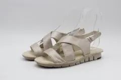 74■fauve 本革 軽量クロスベルトサンダル(22.5ｃｍ)超美品