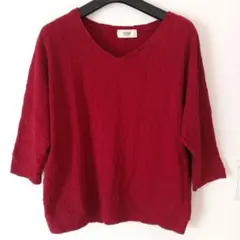 BEAMS HEART Vネック カットソー レッド