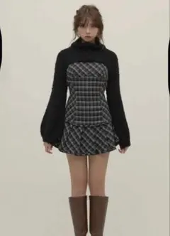 andmary juni check dress black/sサイズ - メルカリ