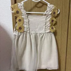 nämäraku ひまわり刺繍 チュールトップス 80cm