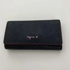 【新品未使用】アニエスべー黒 レザー キーケース アニエスベー キーケース レディース メンズ バイカラー EW13B