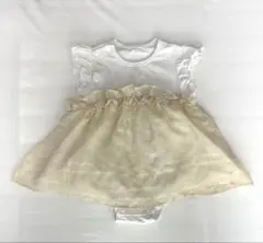 【80㎝】branshes フリル付き半袖ロンパース　女の子ベビー