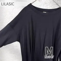 LILASIC リラシク 麻綿 ドルマンプルオーバー タック M ブラック 夏