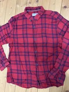 ZARA BOYS 赤 チェック柄 長袖シャツ 13/14 160