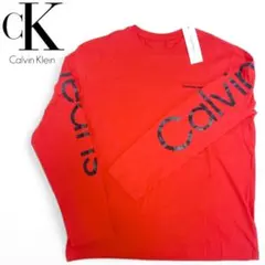 カルバンクライン ロンT 長袖 メンズ Tシャツ レッド 赤 CKロゴ
