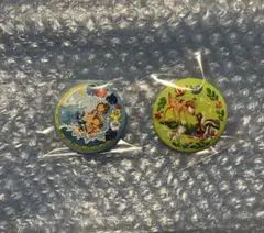 ディズニーキャラクター　ビスケット2 刺繍缶バッジ　スティッチ　バンビ