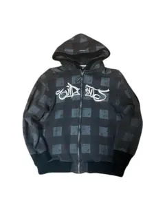 vintage check hoodie