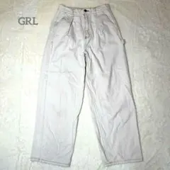【美品】グレイル GRL ペインター デニム パンツ アイボリー L ステッチのサムネイル