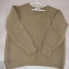 fifth ベージュ Vネック ニットセーター 長袖
