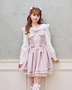 LIZLISA リズリサ メッセージチェックセーラー ワンピース ピンク