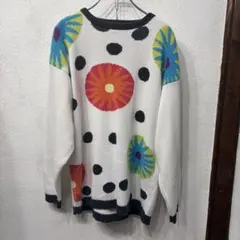 90s 00d ビンテージ　コットンニット　アメリカ古着　アメリカ輸入　花