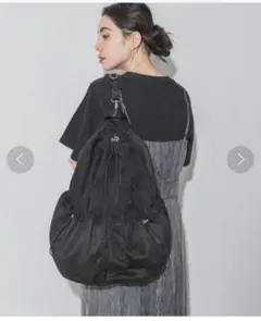 JEANASIS　2wayボンサックリュック　ボディバッグ　ブラックのサムネイル