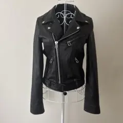 未使用タグ付き✨NINE レザージャケット　ライダース　羊革　ラムレザー　ダブル 2025年最新】NINE レディース レザージャケット・ライダースの人気