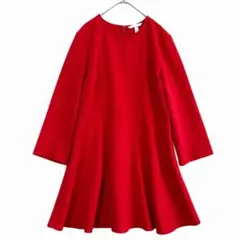 H&M♦︎フレアワンピース（M）長袖 Aライン ワンピース レッドのサムネイル