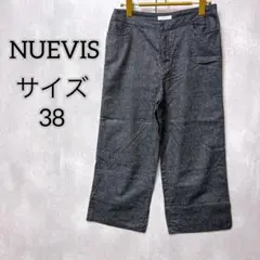 【NUEVIS】 ヌービス （38） ワイドパンツ 薄手 デニム風ストレッチ