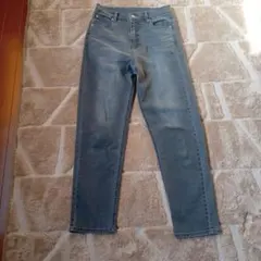 CHAN ME グレー スリムフィット ハイウエストデニム