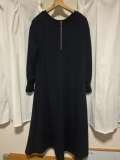 GeeRA 前後2WAYハーフジップワンピース　ネイビー LLサイズ