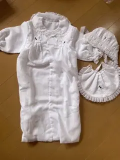 白鳥刺繍のベビードレスセット