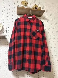 H&M チェック柄 長袖ネルシャツ レッド×ブラック170cm(ジュニアサイズ)