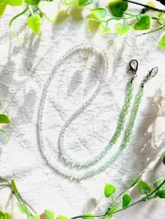 スワロフスキー マスク メガネ チェーン ネックレス ハンドメイド