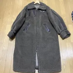 人気ボアコートゆったりSブラウンロングコート