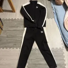 PUMA ジャージ ブラック/ホワイト Lサイズキッズ