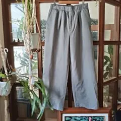 MONOMART グレー ワイドパンツ ゴムウエスト M