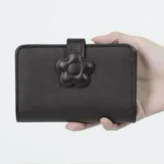 【美品】MARY QUANT デイジーパッチスナップ2 Lウォレット 黒