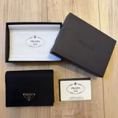 【超美品】PRADA プラダ　二つ折り財布　コンパクト財布　ナイロン　三角ロゴ