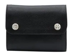 ［期間限定出品］レザー製 三つ折り財布 ブラック 黒