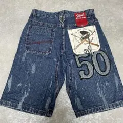 G-UNIT キッズ デニムパンツ ハーフパンツ ワッペン 加工 サイズ6
