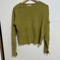 OPAQUE.CLIP マスタード色 リブ編みニット 40/L