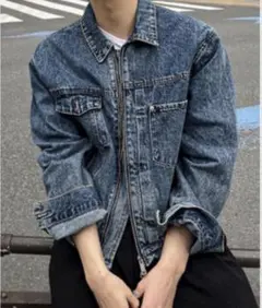 【COSYHARU】Unbalance Pocket Denim Jacket