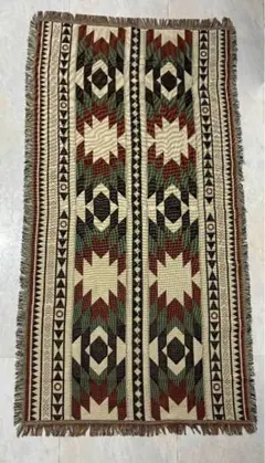 ☆新品☆ ブランケット マルチラグ オルテガ柄 民族柄 ピクニックマット