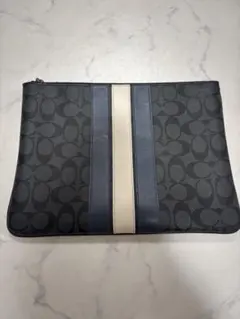 Coach クラッチバッグ ネイビー/ホワイト