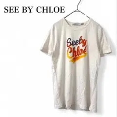 【シーバイクロエ】 トップス Tシャツ ロゴプリント ホワイト 綿100%