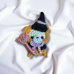【サンプル】魔女クマ ベビー キッズ ベビーヘアクリップ キッズヘアクリップ