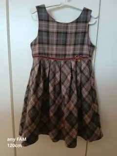 【any FAM】 チェック柄ノースリーブワンピース 120cm