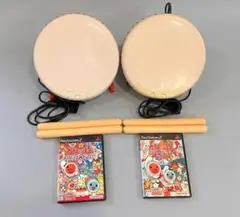 【太鼓の達人 2人プレイセット】タタコン2台 ＆ ソフト2本セット／PS2