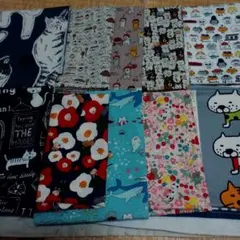 こばやし猫生地　縦50cm横25cm 10枚 柄変更不可