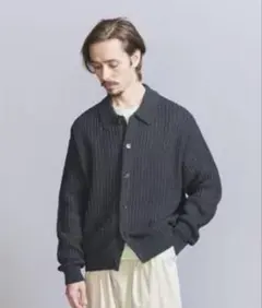 BEAUTY&YOUTH ネット ニット ポロ ジャケット