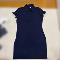H&M ポロワンピース ネイビー 半袖