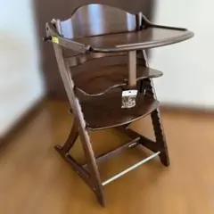 大和屋 すくすくチェアスリムプラス テーブル付き ブラウン