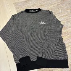 ストライプ 長袖アウター　ブラック/ホワイト