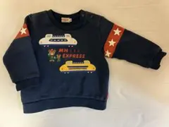 ミキハウス トレーナー 80 ネイビー 新幹線 ドクターイエロー 働く車 電車